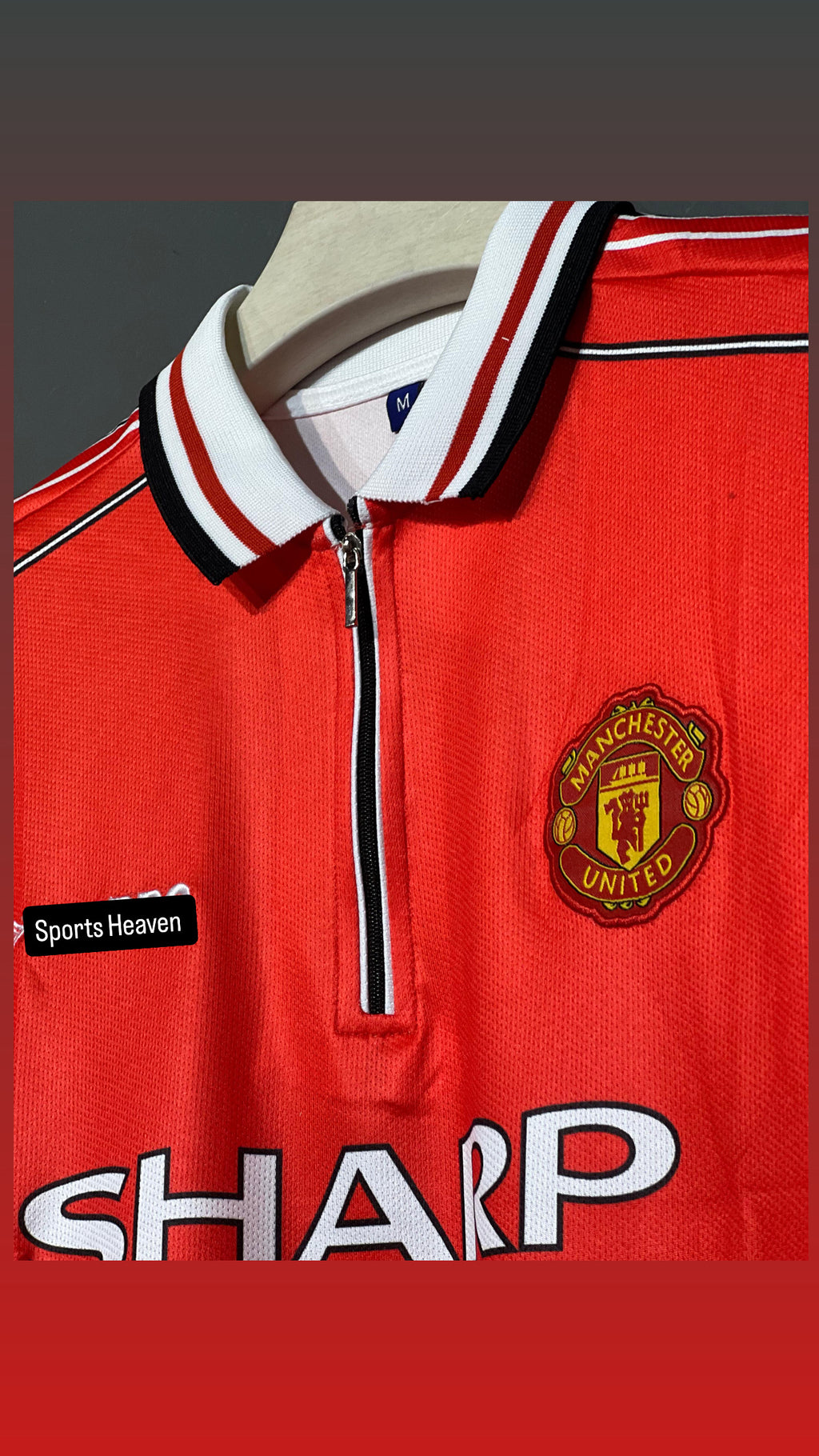 BECKHAM UNITED 1998 HOME KIT POLO FULL SLEEV EMBROIDERY