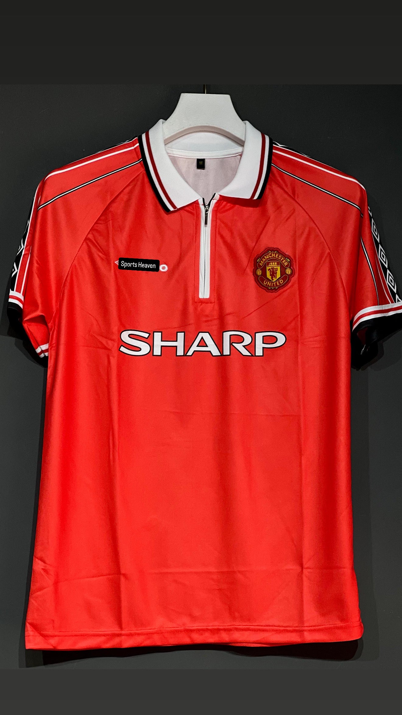 BECKHAM UNITED POLO HOME KIT 1998 EMBROIDERY
