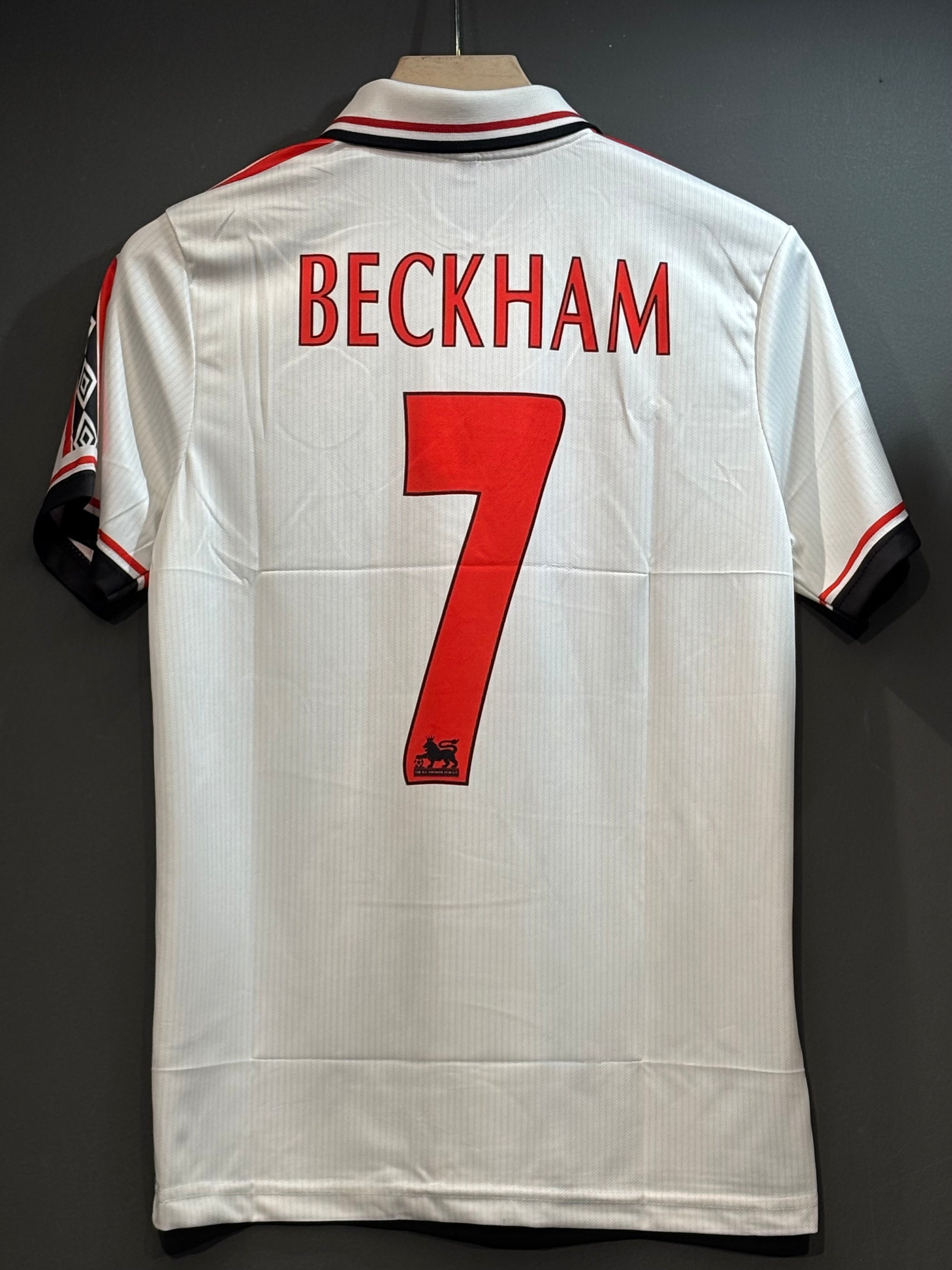 BECKHAM UNITED 1998/99 AWAY KOT POLO EMBROIDERY