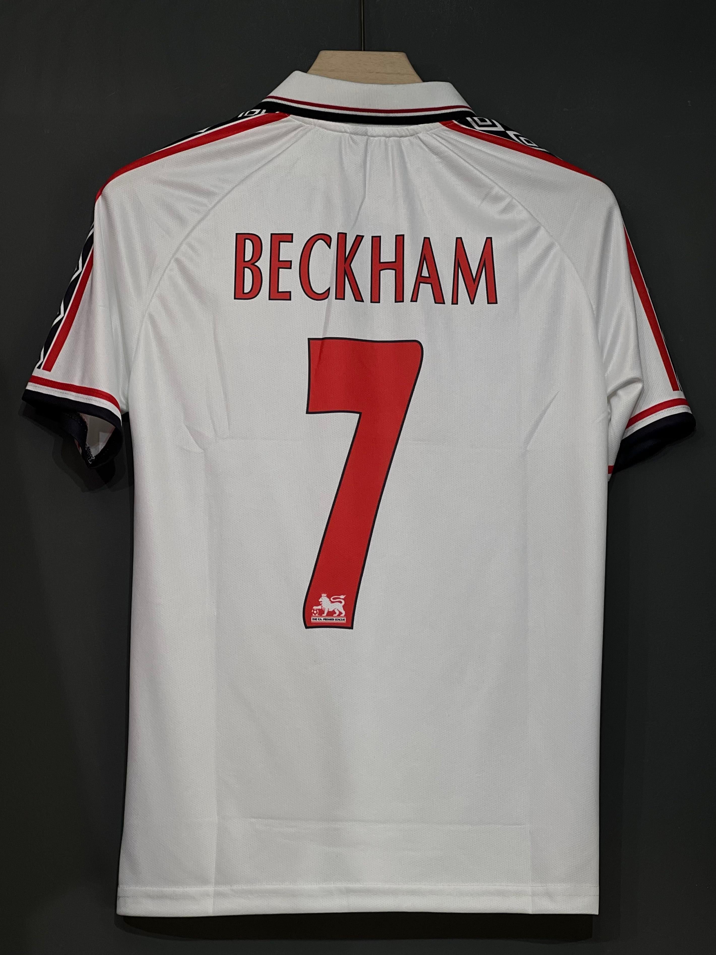 BECKHAM UNITED 1998/99 AWAY KOT POLO EMBROIDERY