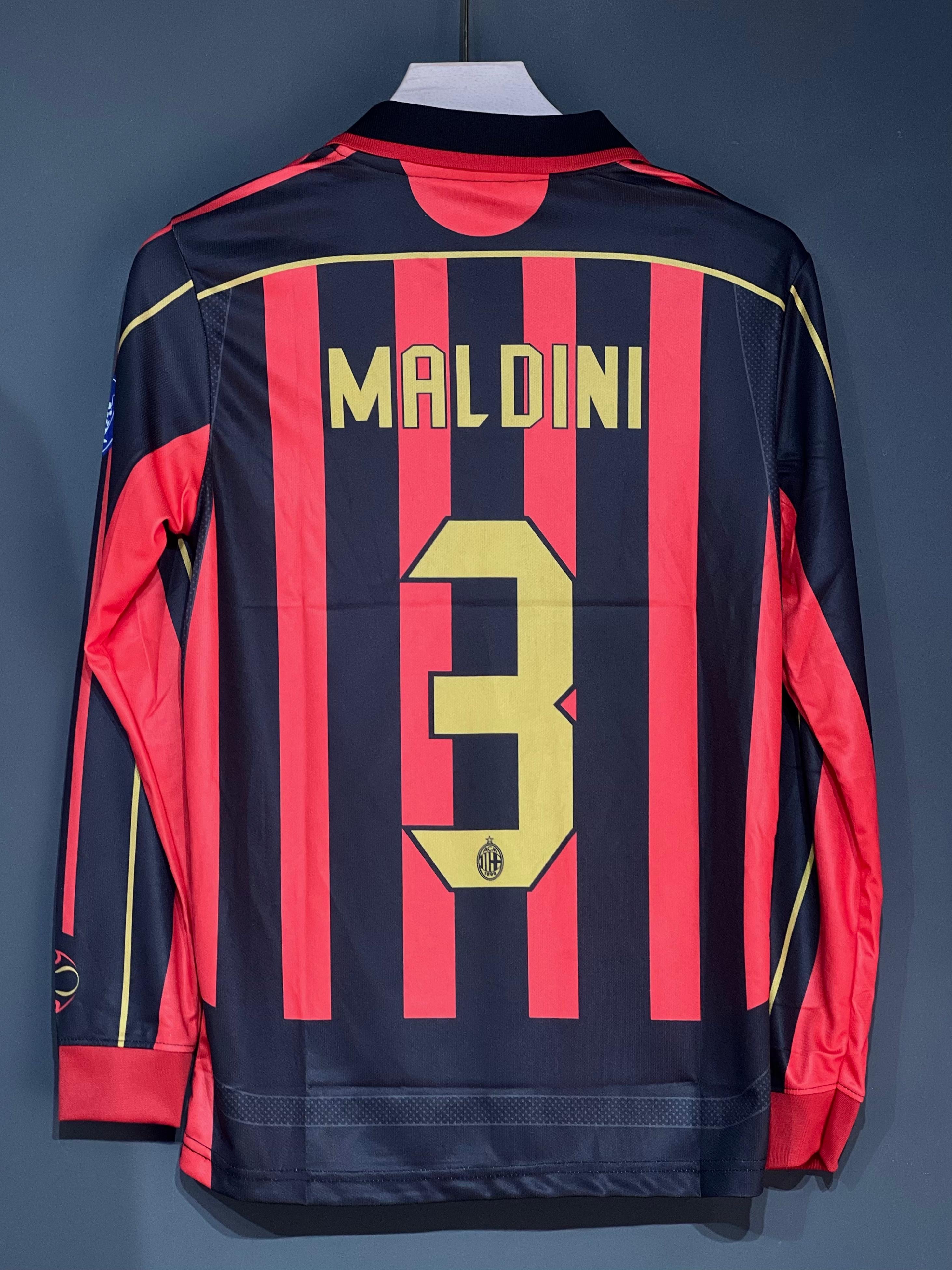 MALDINI AC MILAN 2007/08 HOME KIT POLO FULL SLEEV EMBROIDERY