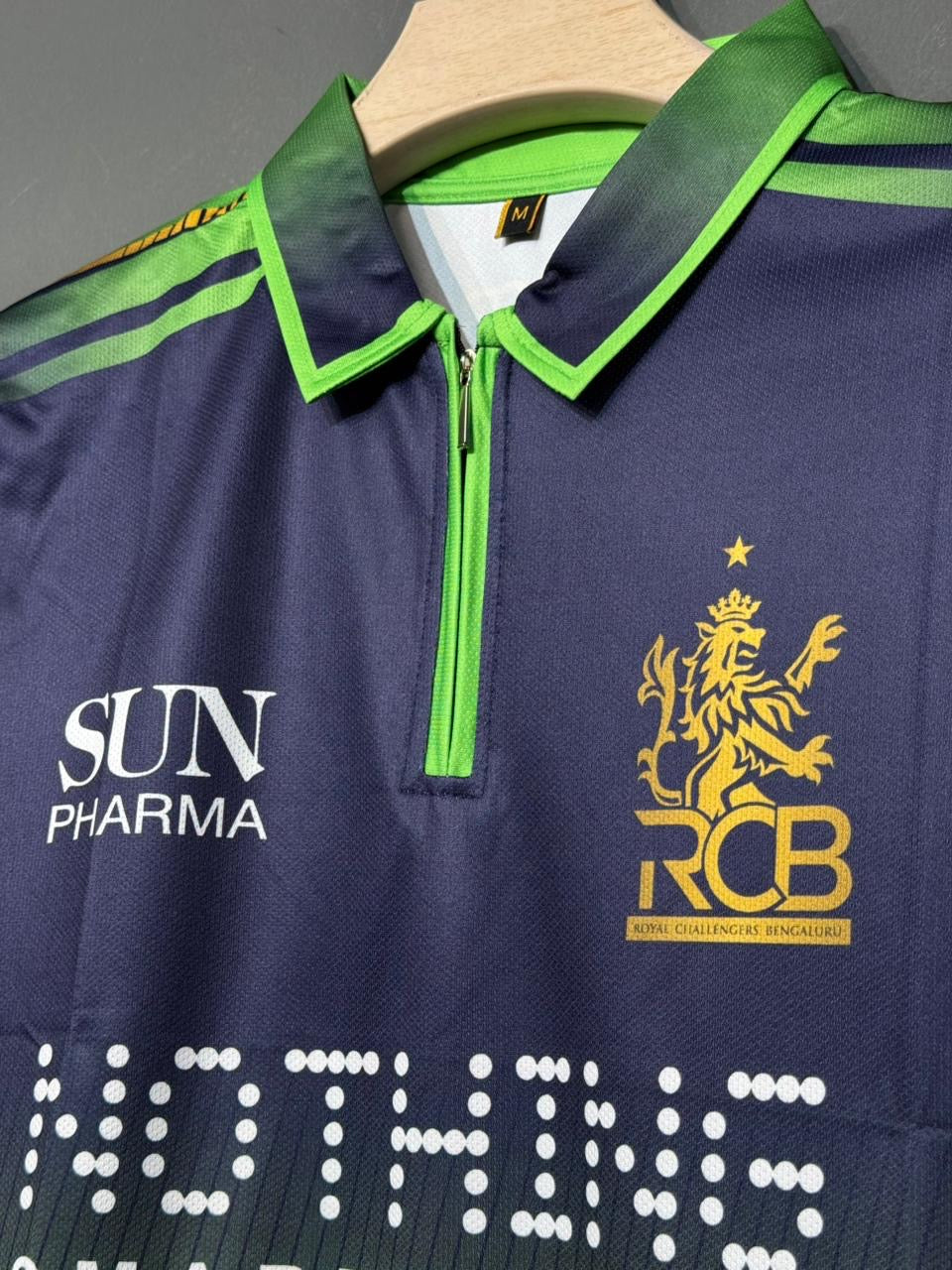 VIRAT KOHLI RCB AWAY KIT 2026 POLO ZIP EMBROIDERY QUALITY