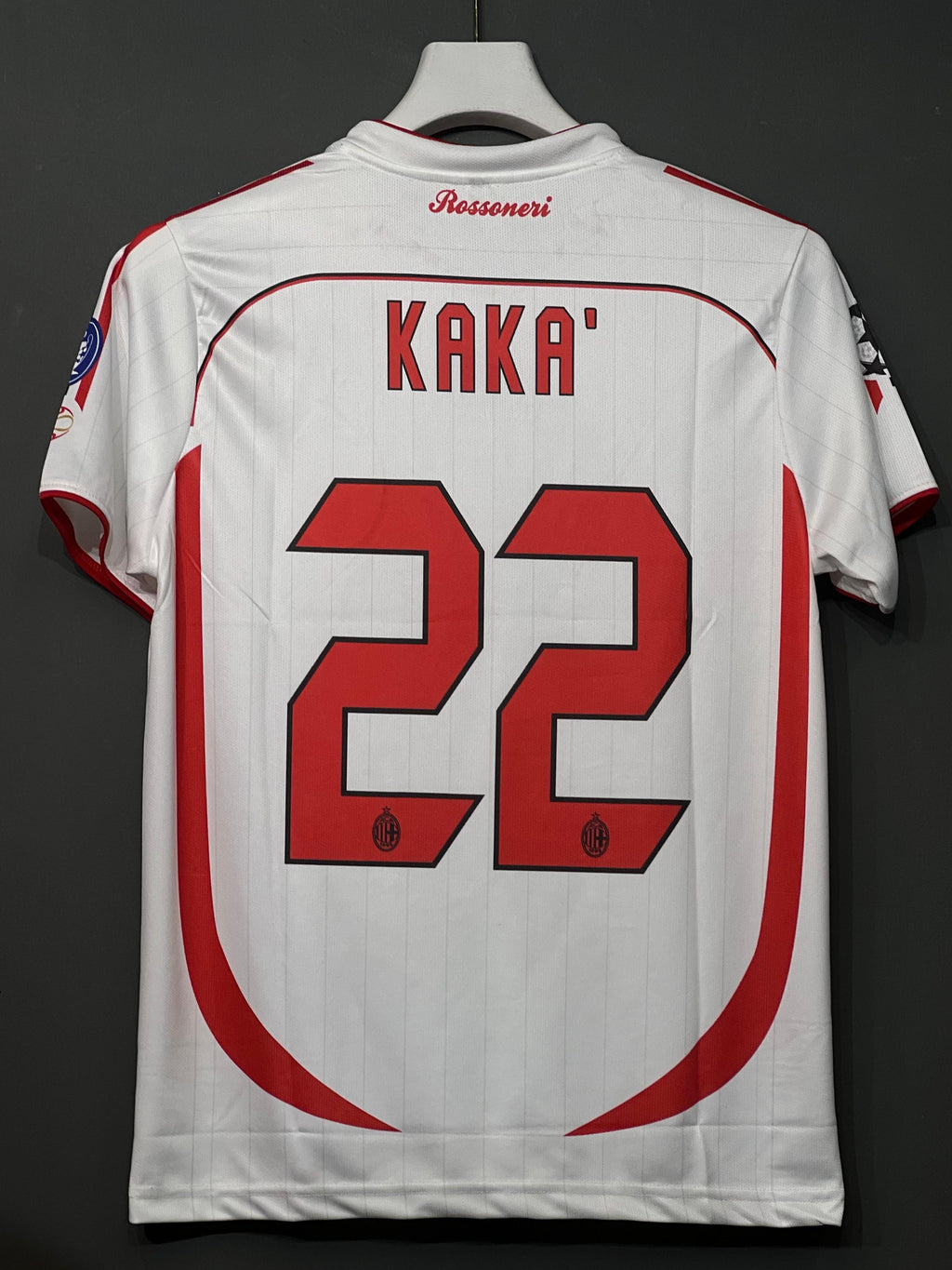KAKA AC MILAN 2007/08 AWAY KIT EMBROIDERY