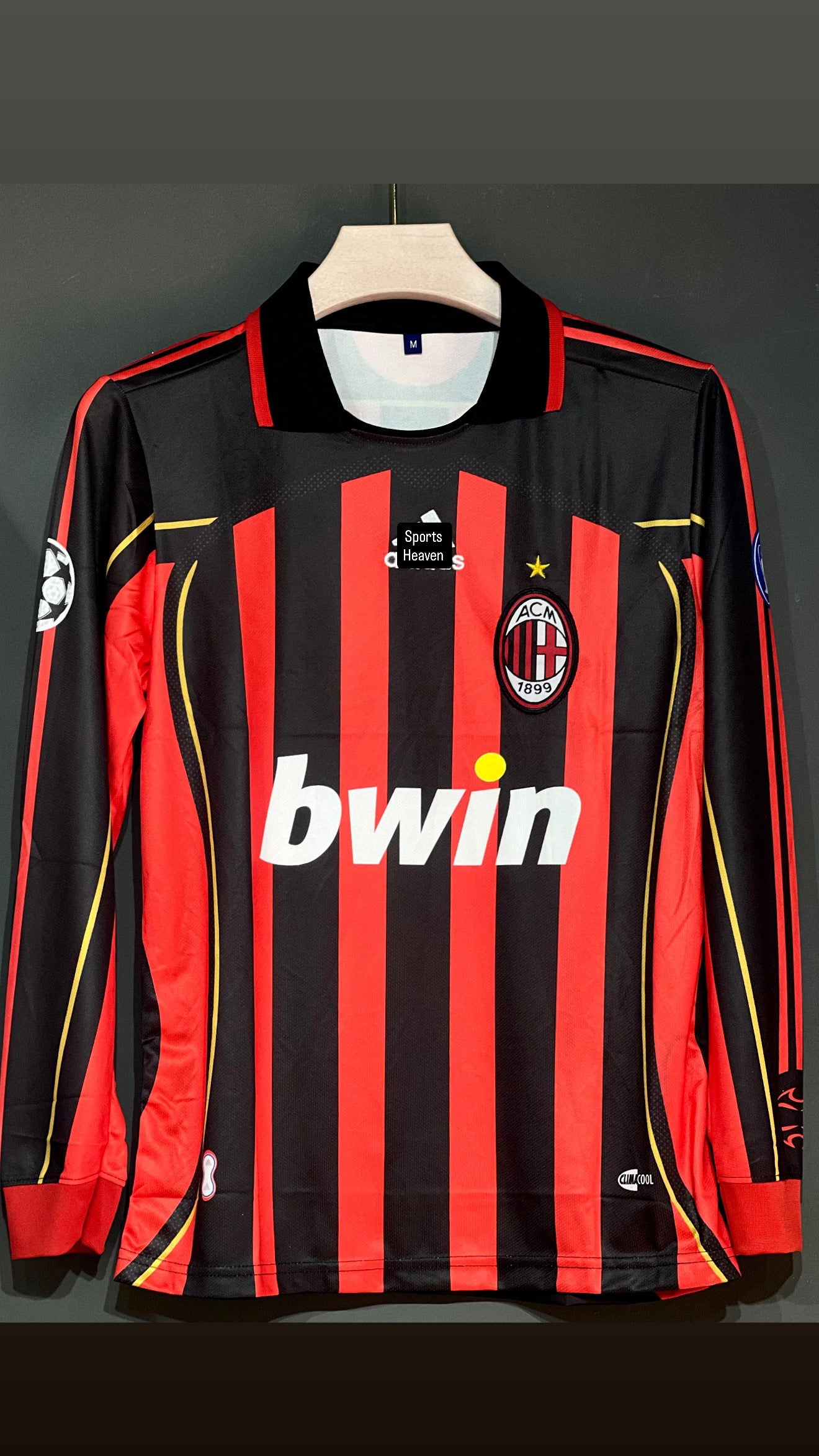 MALDINI AC MILAN 2007/08 HOME KIT POLO FULL SLEEV EMBROIDERY