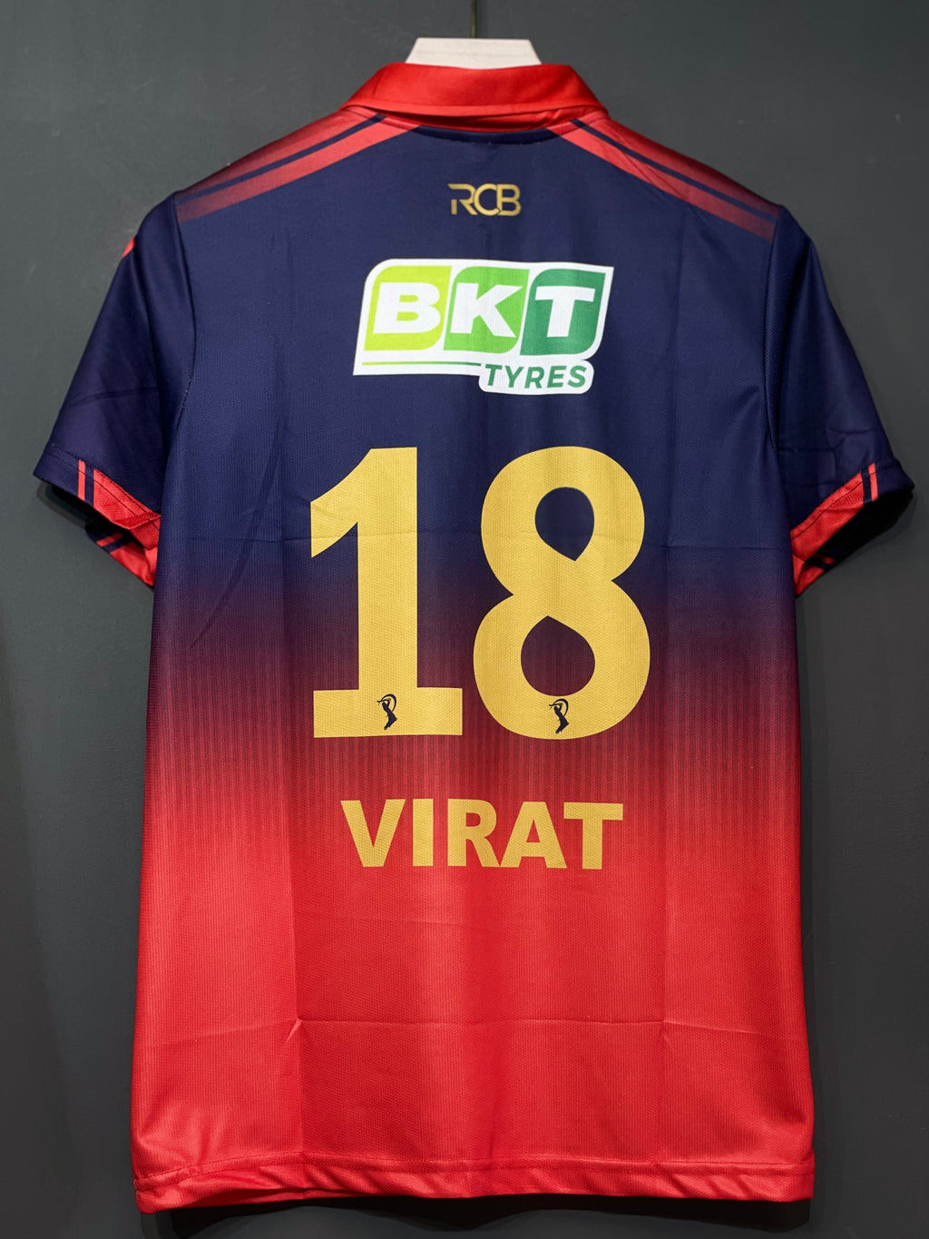 VIRAT KOHLI RCB HOME KIT 2026 POLO ZIP EMBROIDERY QUALITY