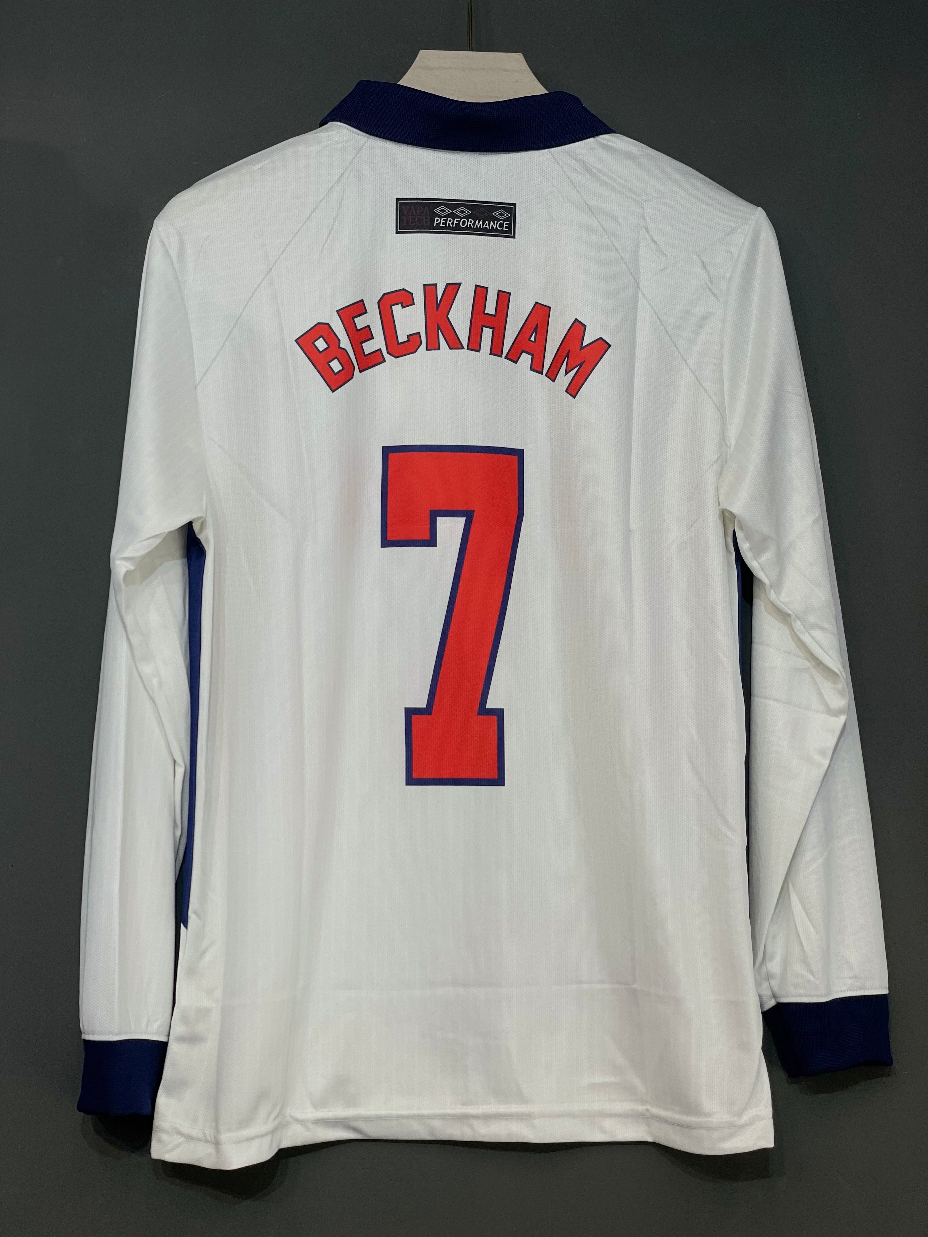 BECKAM ENGLAND 1998 HOME KIT FULL SLEEV EMBROIDERY