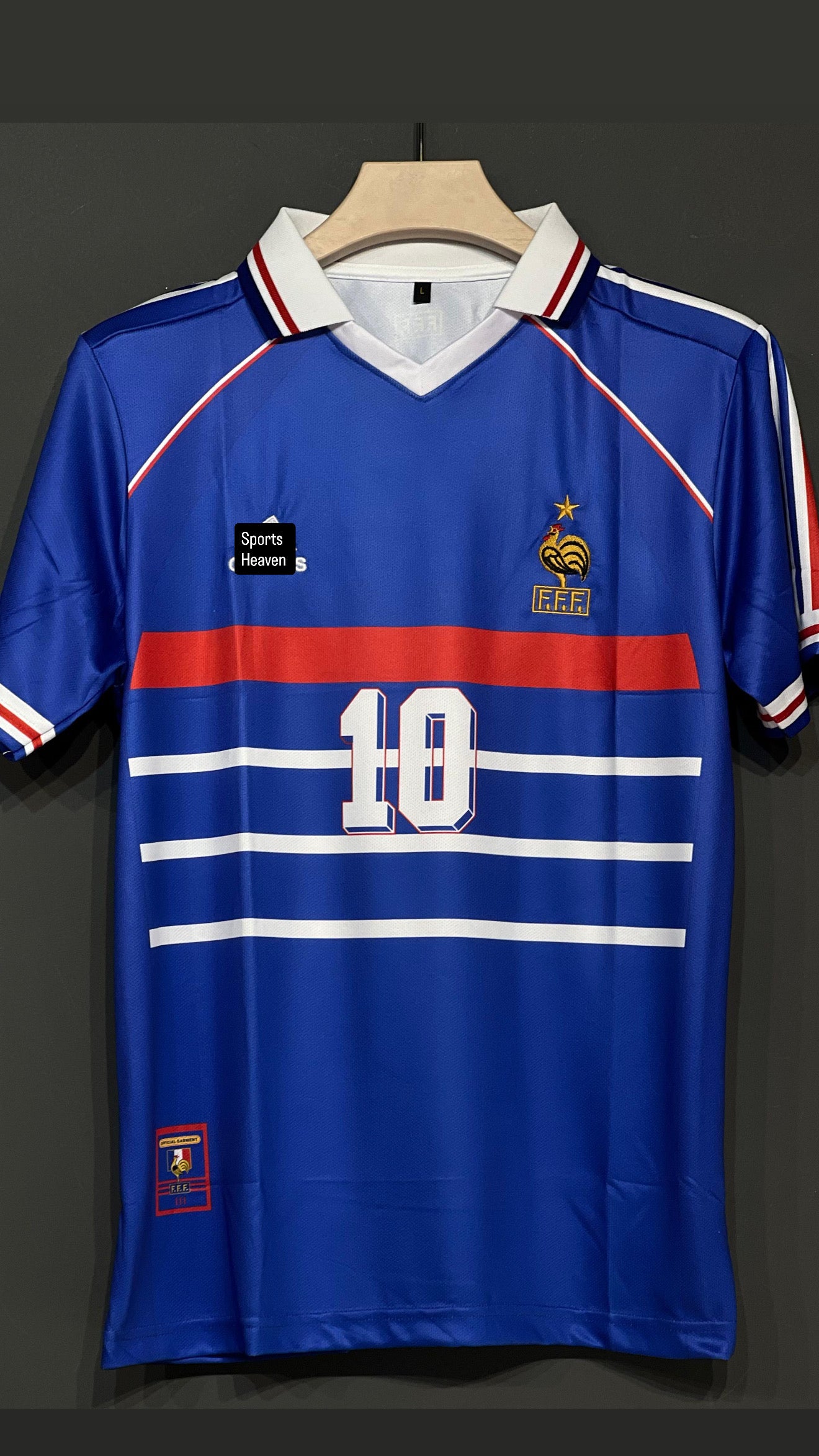 ZIDANE FRANCE 1998/99 WORLD CUP EDITION HOME KIT POLO EMBROIDERY