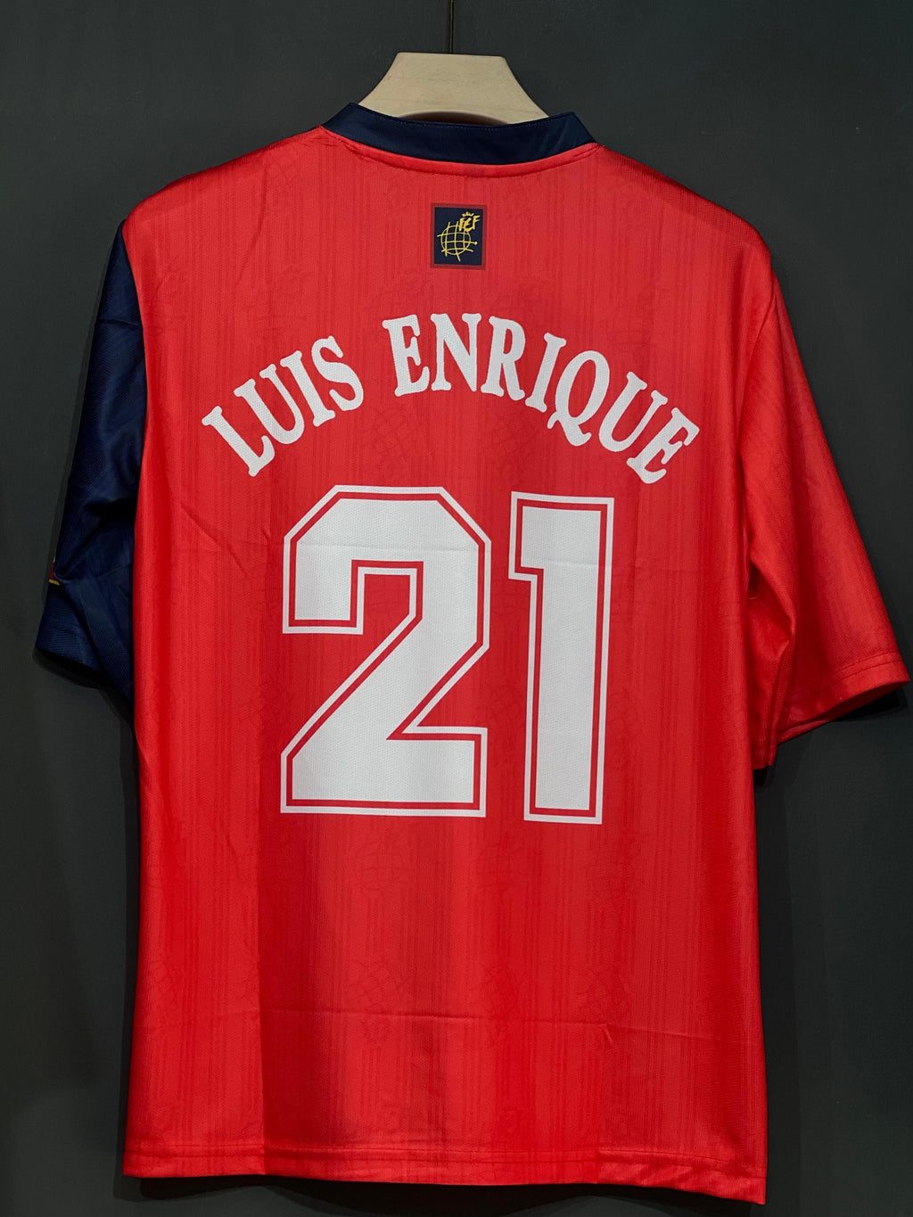 LUIS ENRIQUE SPAIN HOME KIT FIVE SLEEV EMBROIDERY