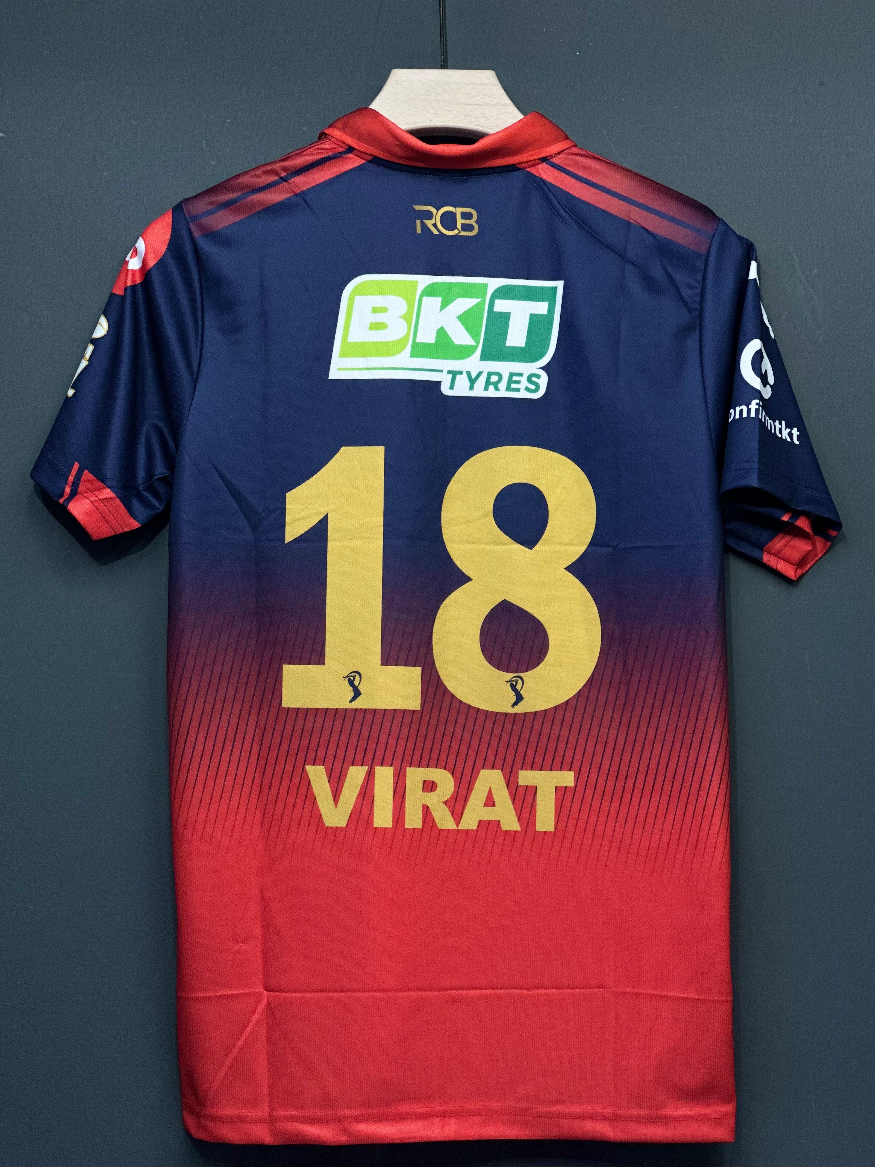 KOHLI RCB(2 STAR)HOME KIT POLO ZIP EMBROIDERY