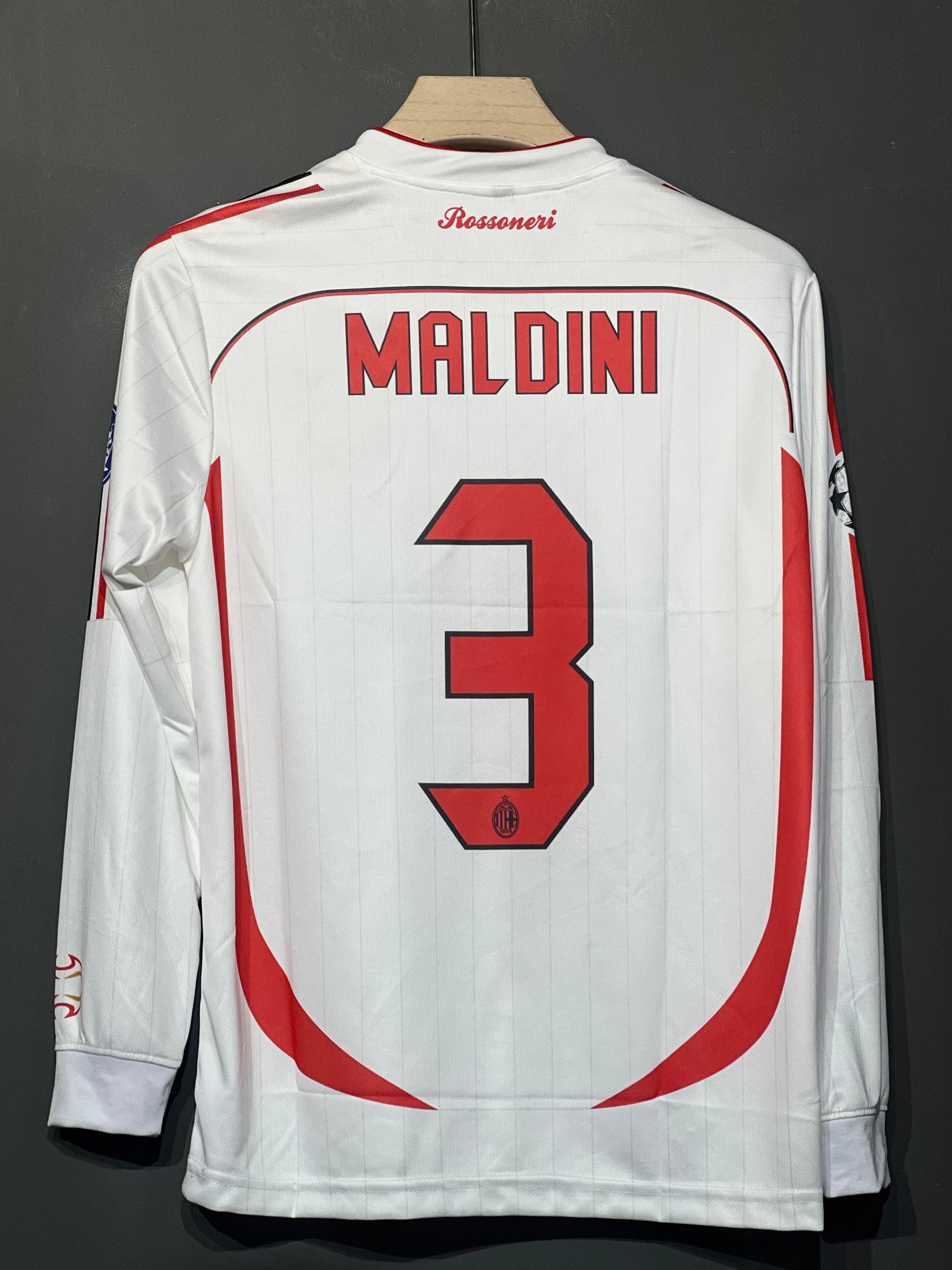 MALDINI AC MILAN 2006/07 AWAY FULL SLEEV EMBROIDERY