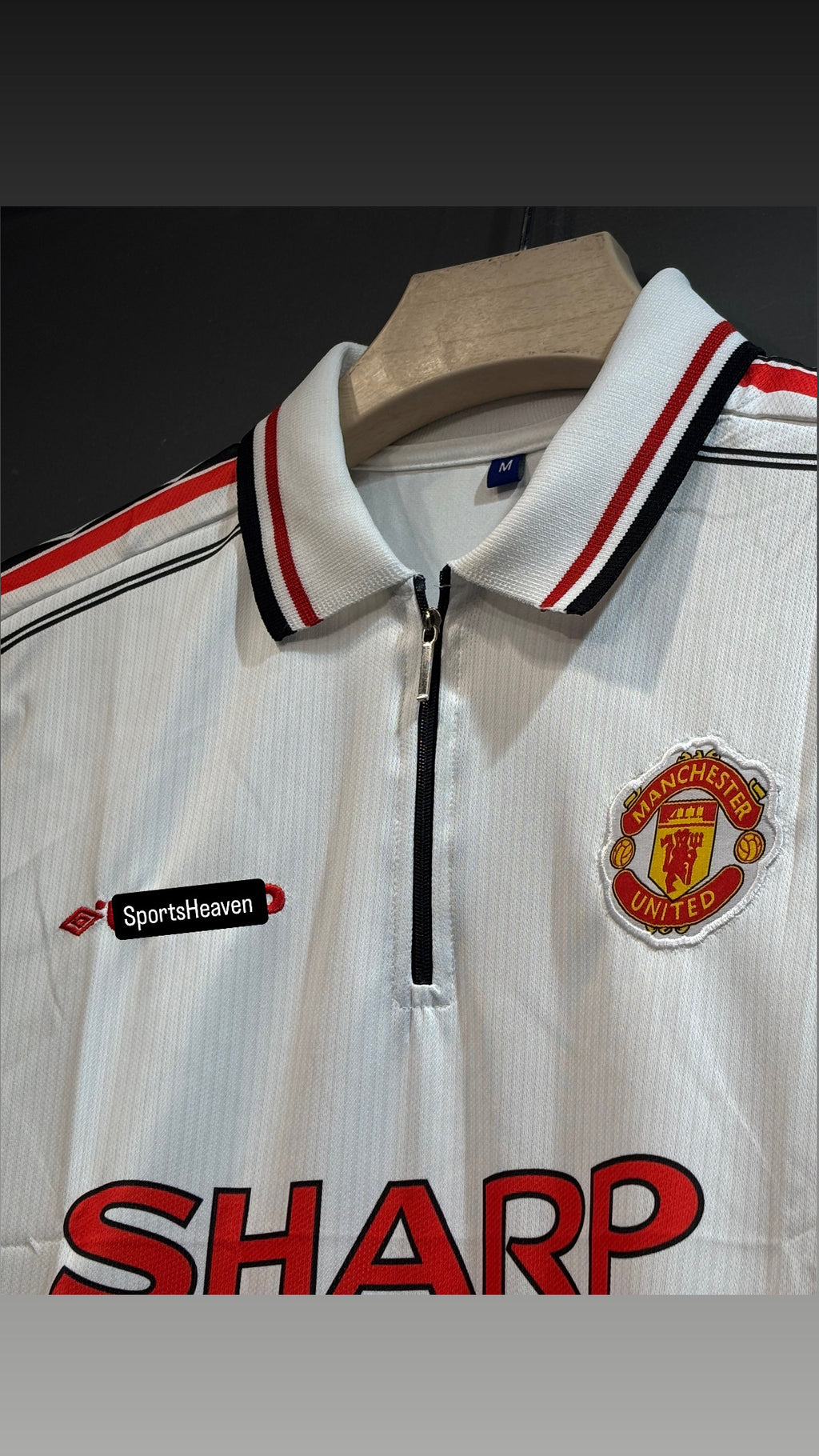 BECKHAM UNITED 1998/99 AWAY KOT POLO EMBROIDERY