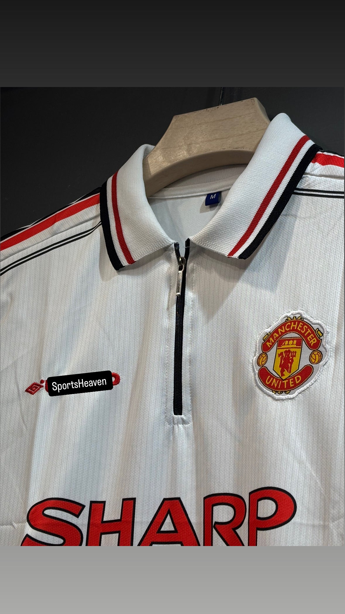 BECKHAM UNITED 1998/99 AWAY KOT POLO EMBROIDERY