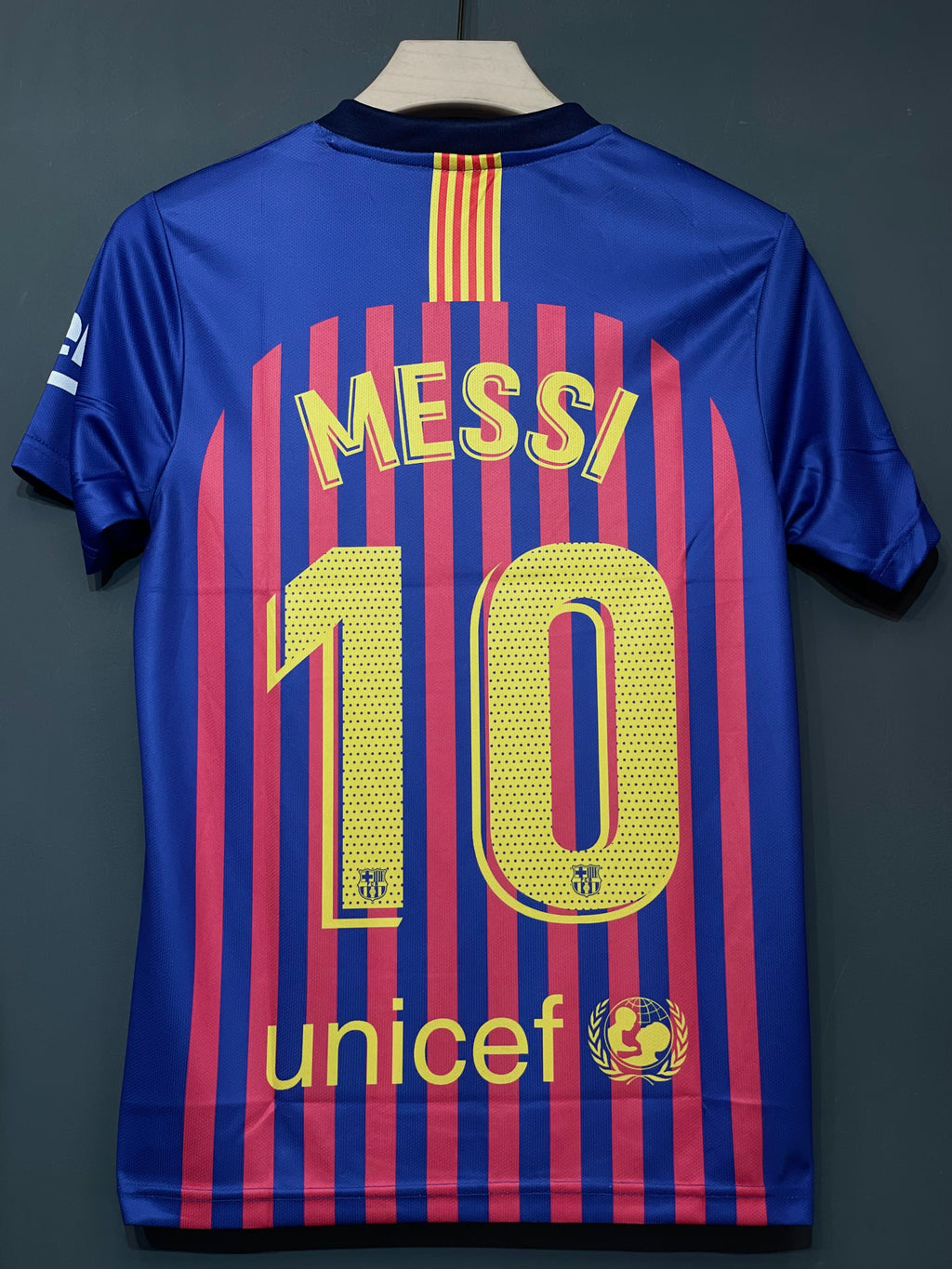MESSI BARCELONA 2018/19 HOME KIT HALF SLEEV EMBROIDERY