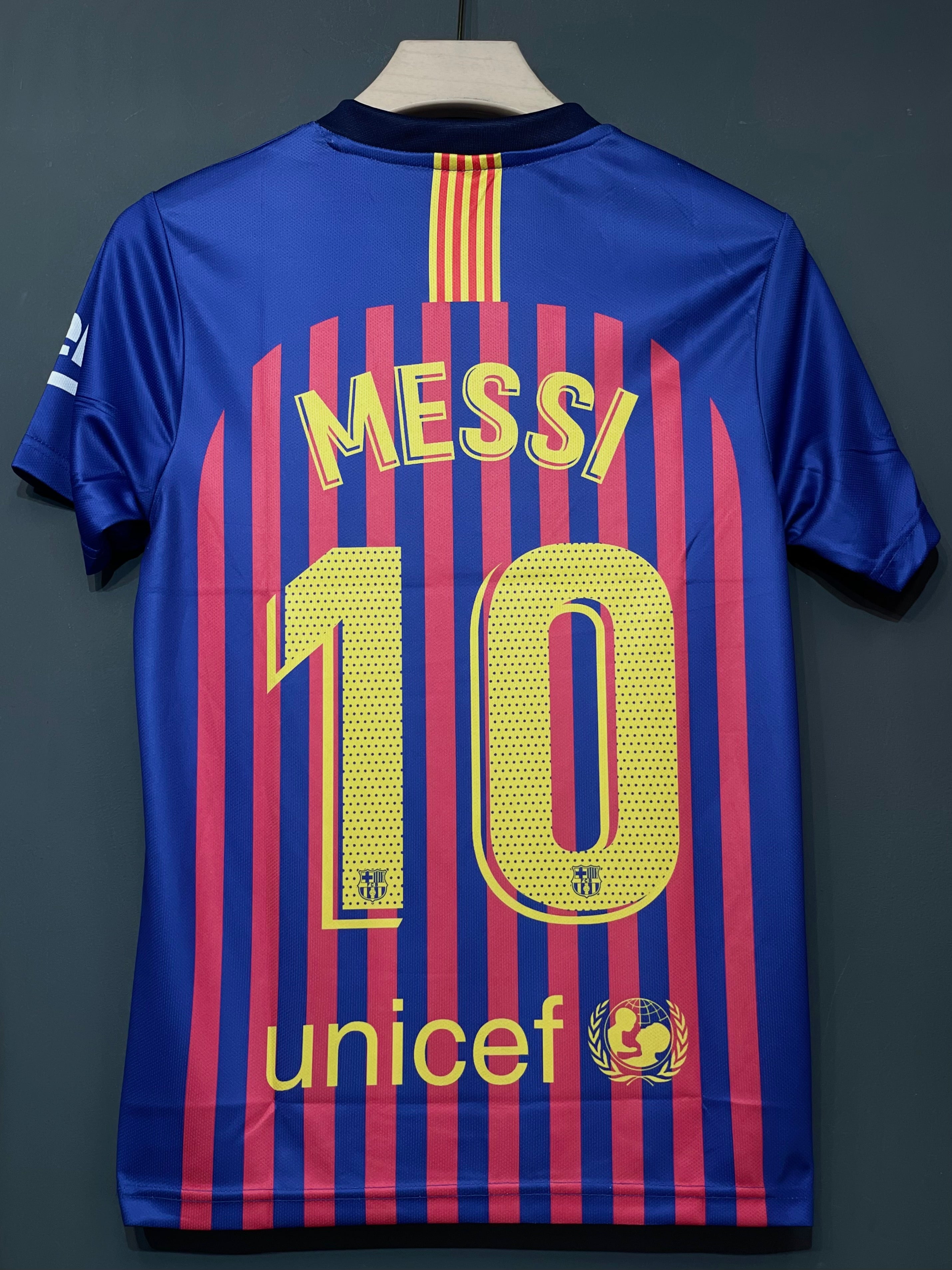 MESSI BARCELONA 2018/19 HOME KIT HALF SLEEV EMBROIDERY