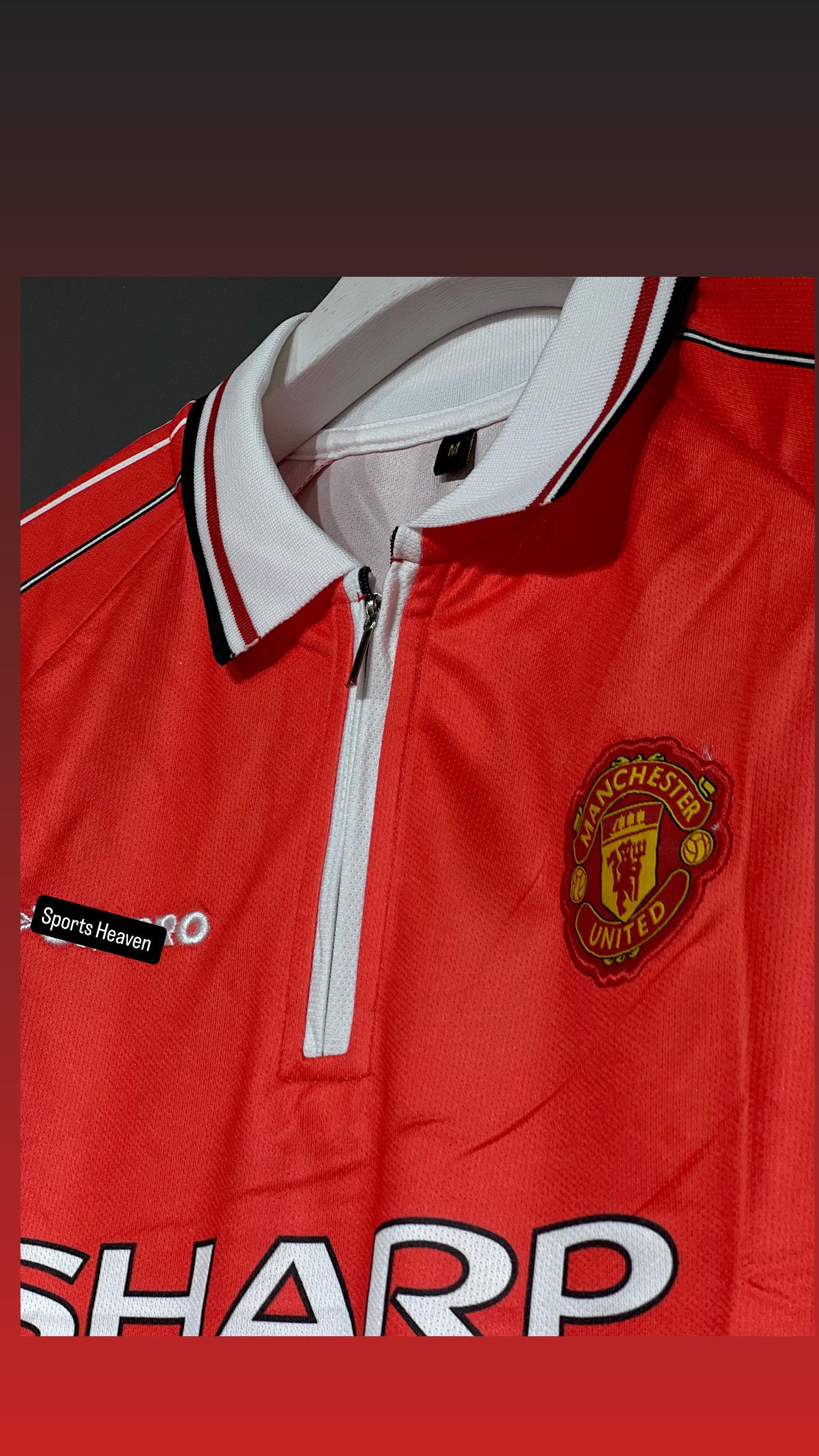 BECKHAM UNITED POLO HOME KIT 1998 EMBROIDERY