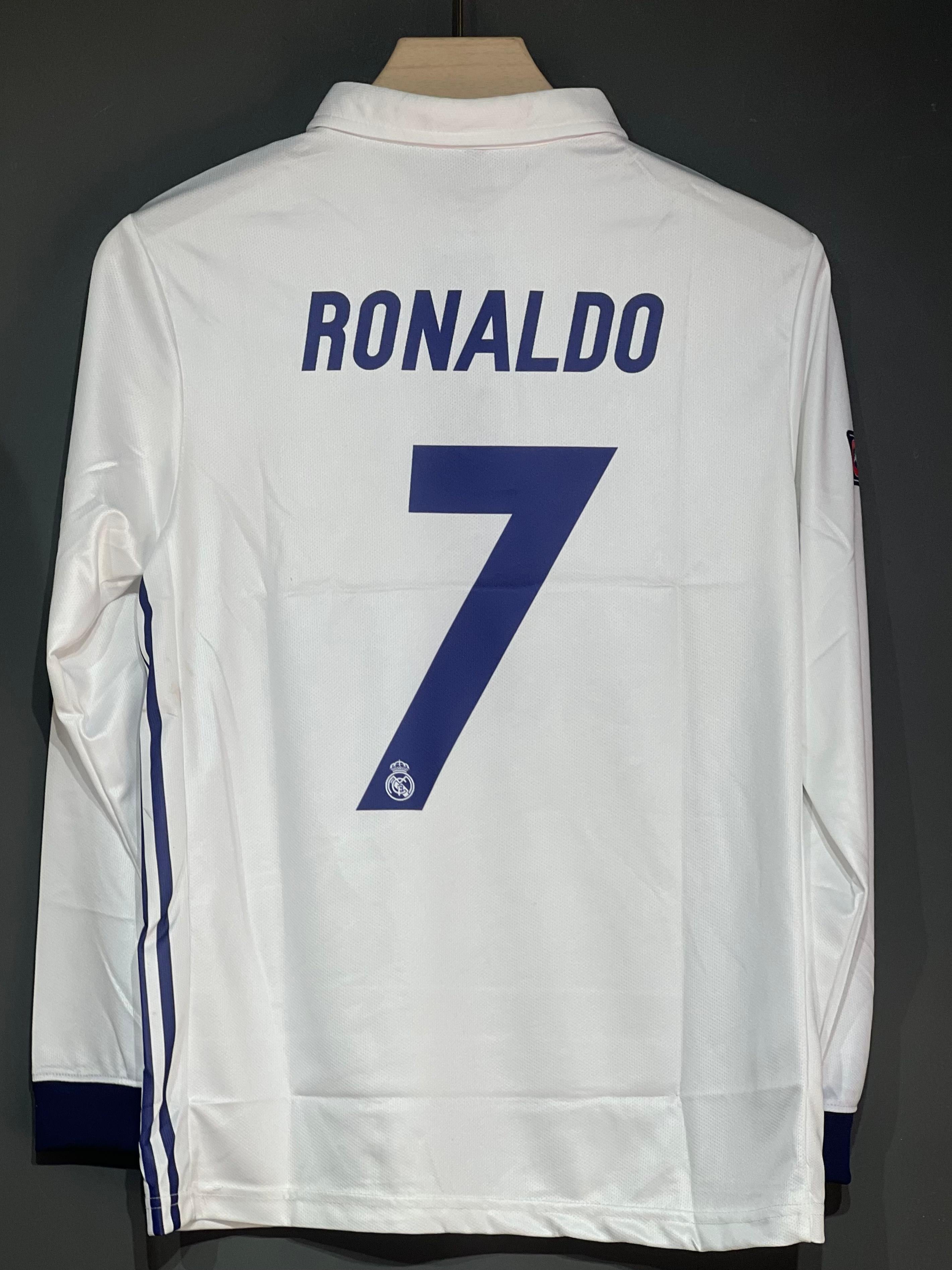 RONALDO 2016  REAL MADRID HOME KIT POLO FULL SLEEV EMBROIDERY
