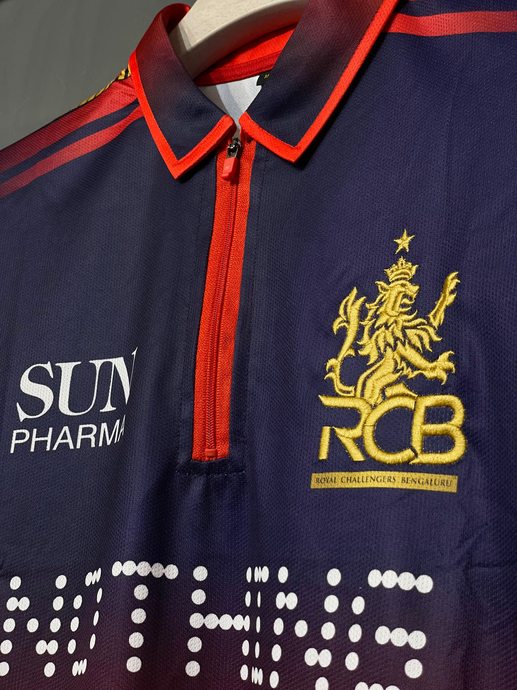 VIRAT KOHLI RCB HOME KIT 2026 POLO ZIP EMBROIDERY QUALITY