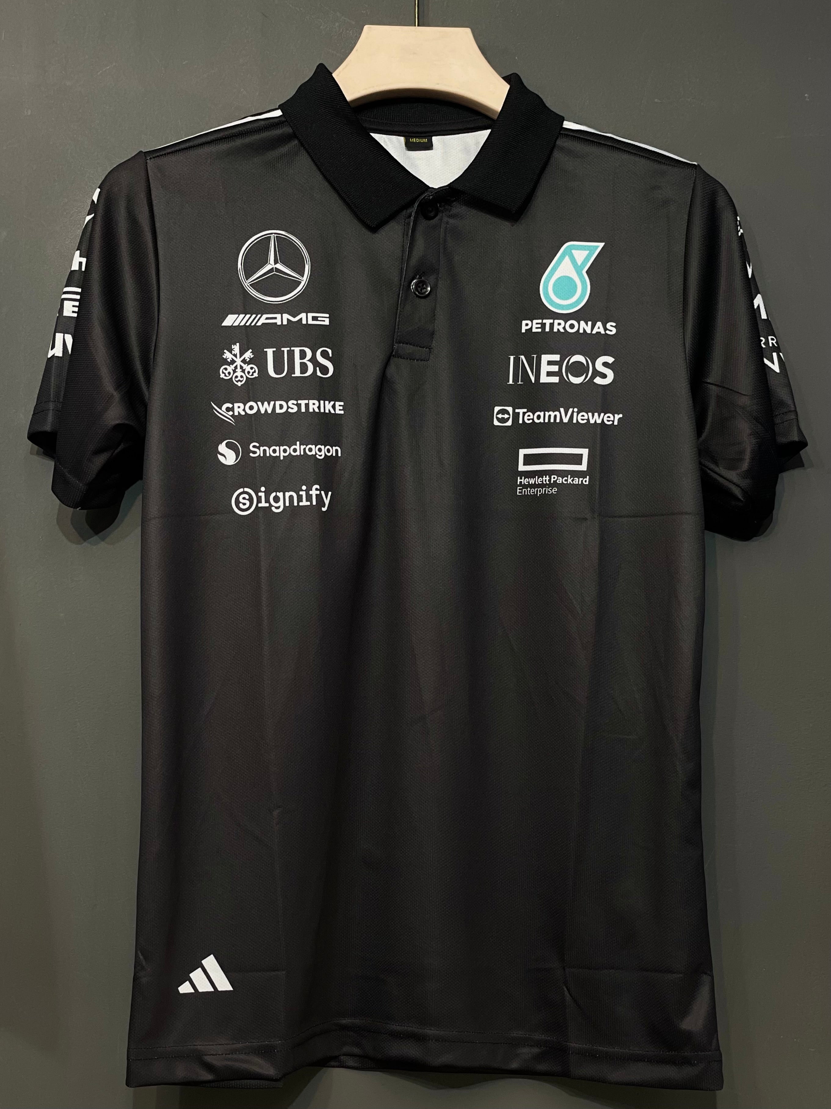 F1 MERCEDES PETRONAS BLACK POLO PREMIUM