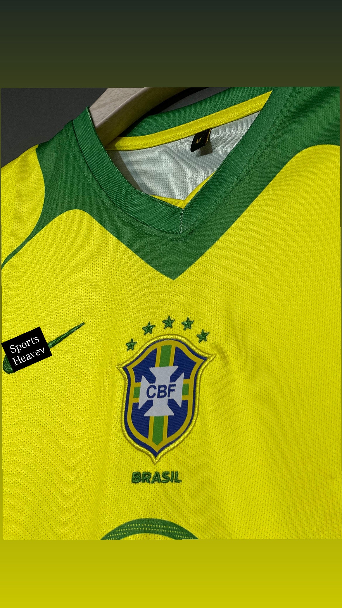 BRAZIL 2004 HOME KIT RONALDINHO EMBROIDERY PREMIUM