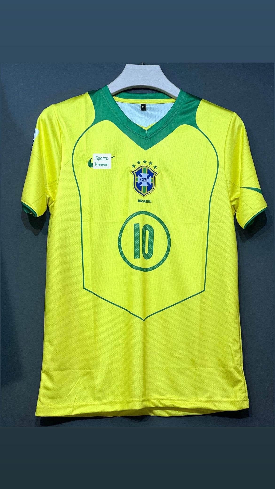 BRAZIL 2004 HOME KIT RONALDINHO EMBROIDERY PREMIUM