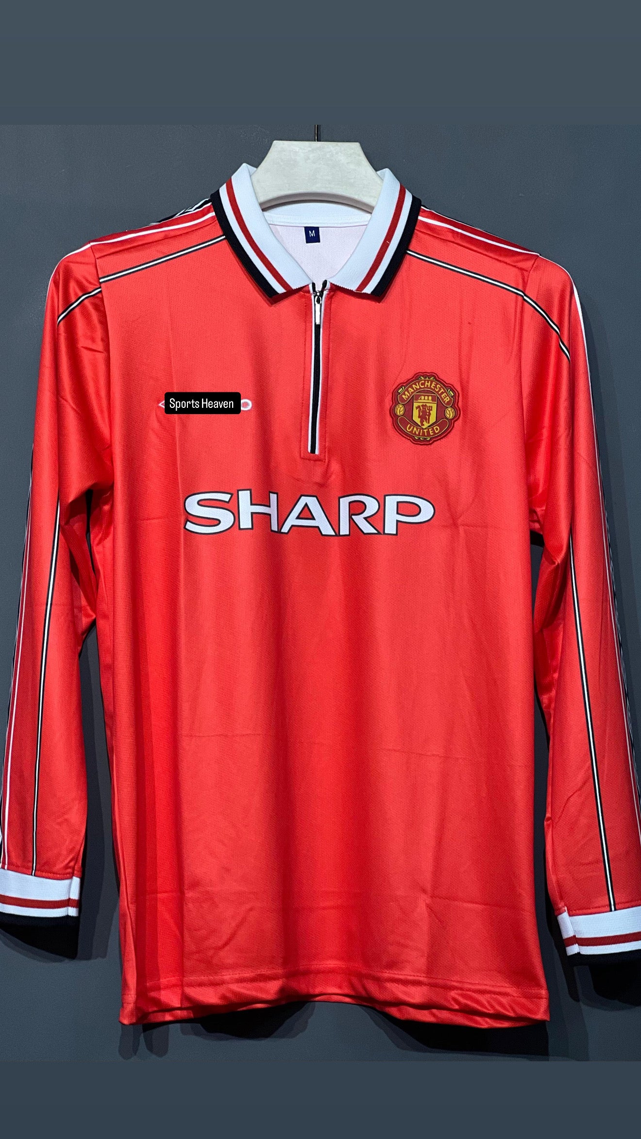 BECKHAM UNITED 1998 HOME KIT POLO FULL SLEEV EMBROIDERY
