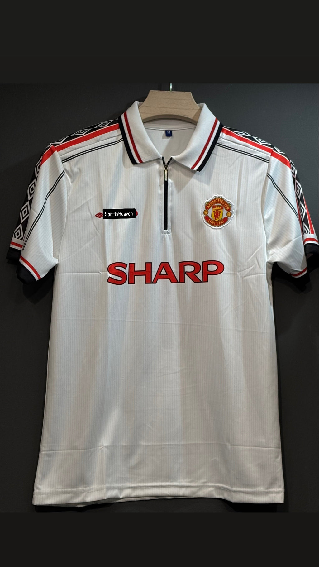 BECKHAM UNITED 1998/99 AWAY KOT POLO EMBROIDERY