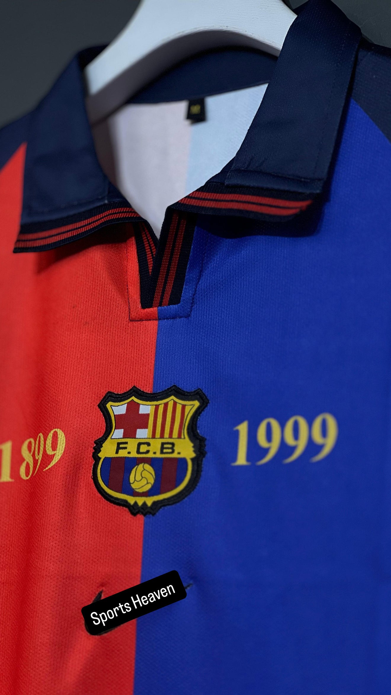 PUYOL BARCELONA 1999 HOME KIT POLO EMBROIDERY