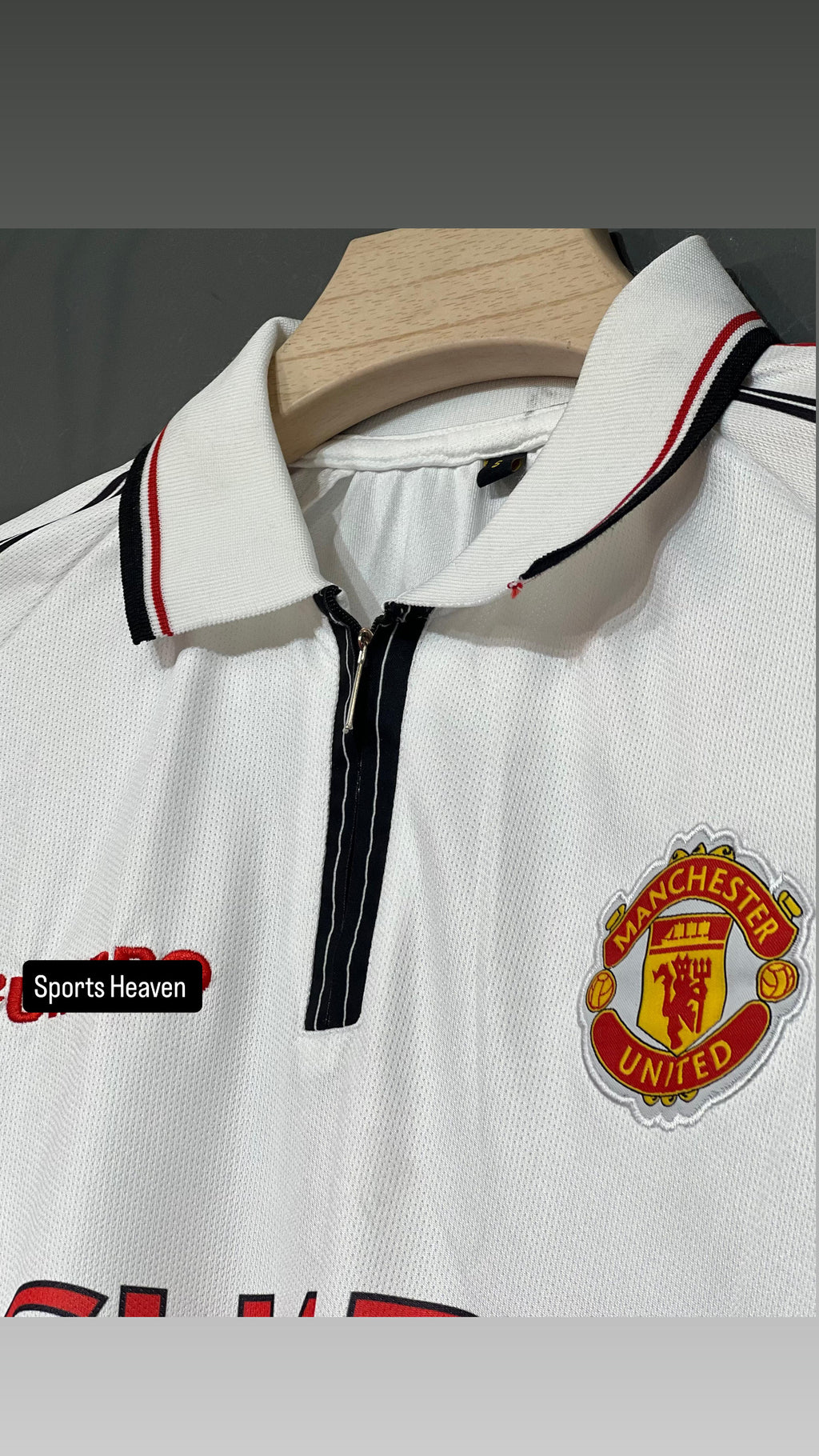 BECKHAM UNITED 1998/99 AWAY KOT POLO EMBROIDERY