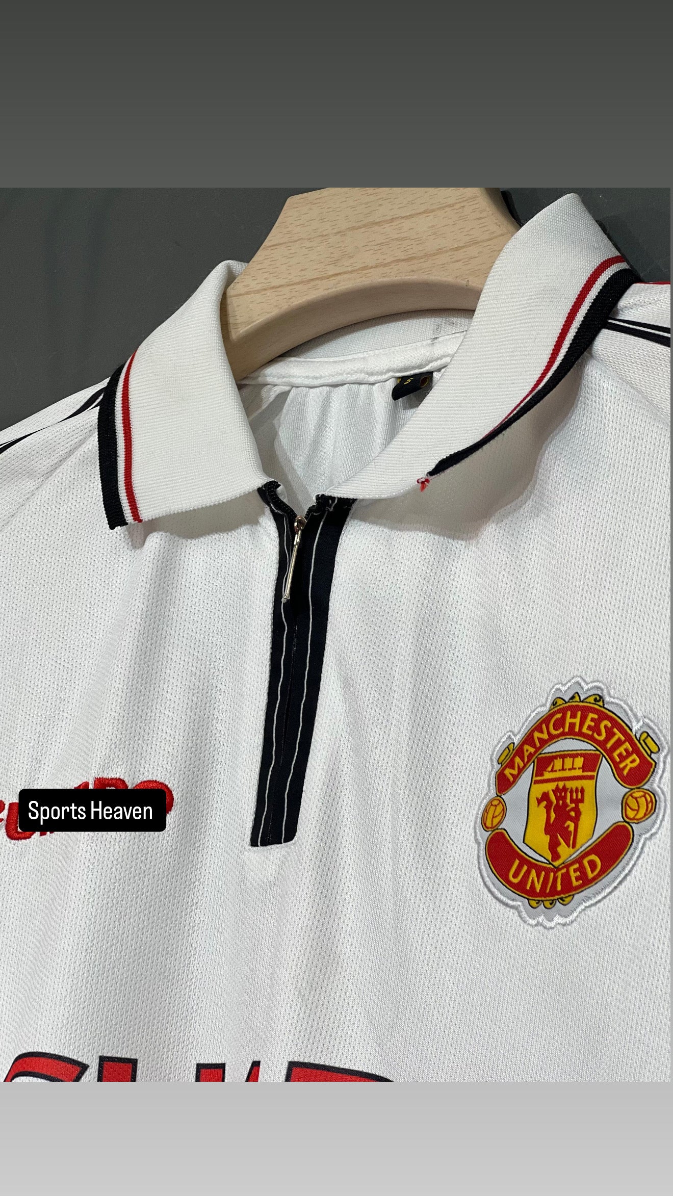 BECKHAM UNITED 1998/99 AWAY KOT POLO EMBROIDERY