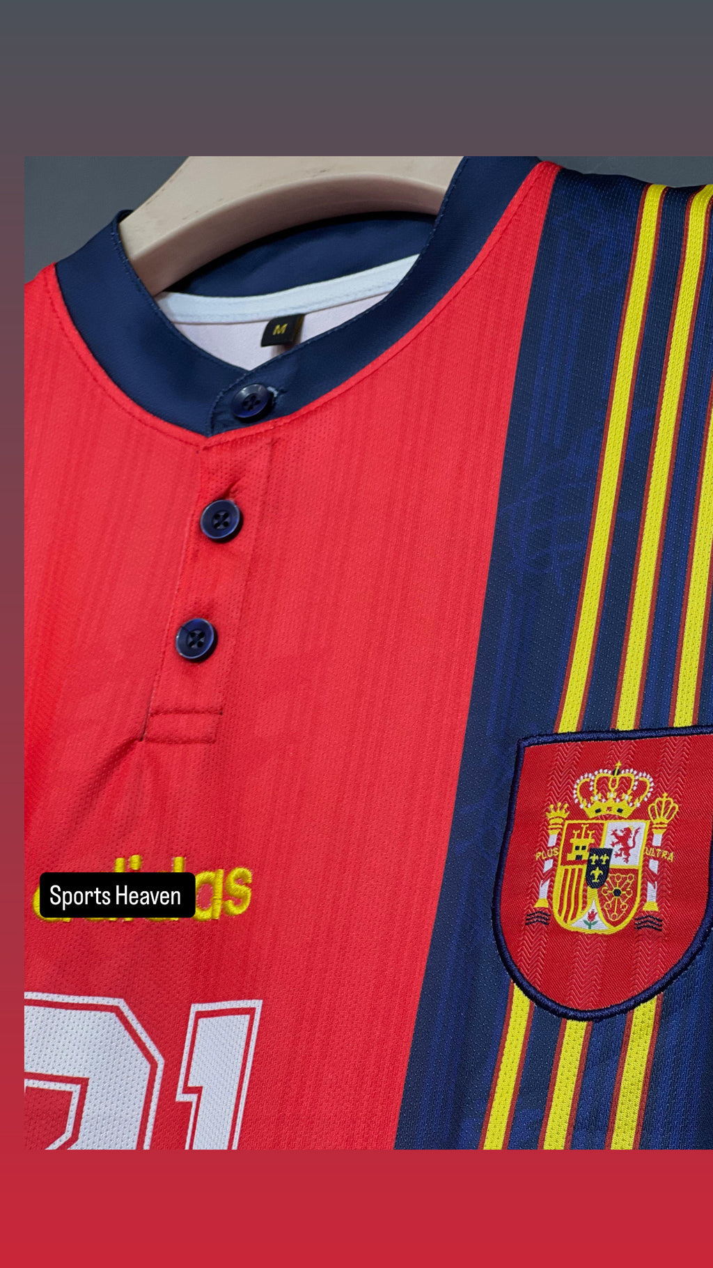 LUIS ENRIQUE SPAIN HOME KIT FIVE SLEEV EMBROIDERY
