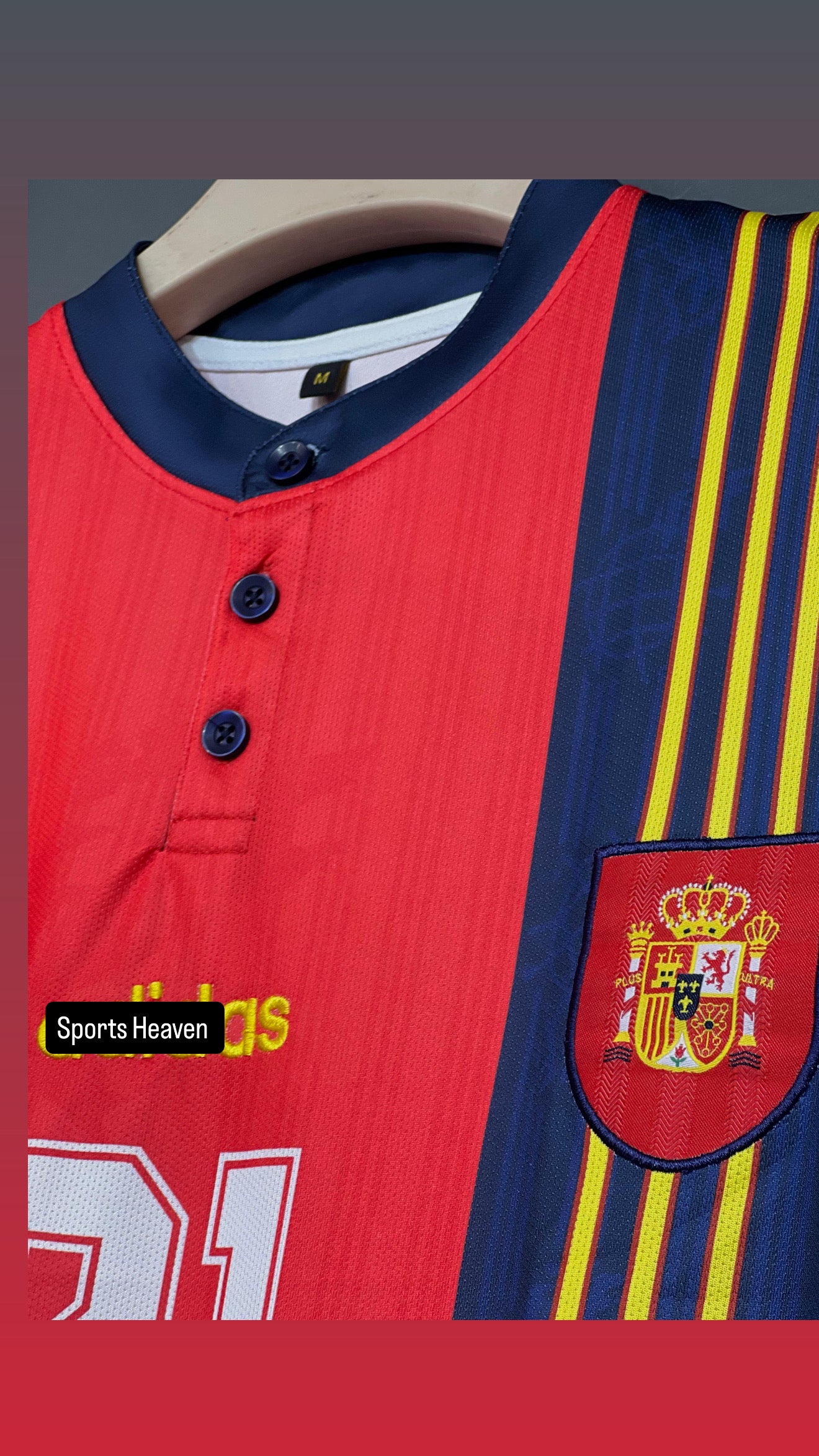 LUIS ENRIQUE SPAIN HOME KIT FIVE SLEEV EMBROIDERY